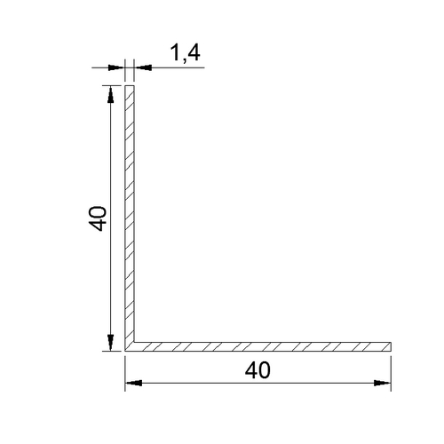 Cornière 40x40x1.4 mm