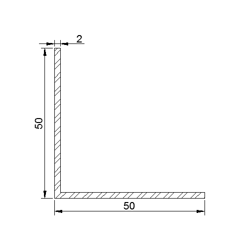 Cornière 50x50x2.0 mm