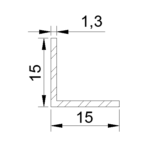 Cornière 15x15x1.3 mm