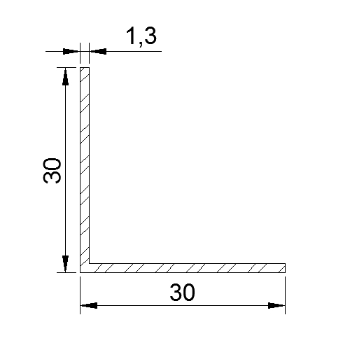 Cornière 30x30x1.3 mm