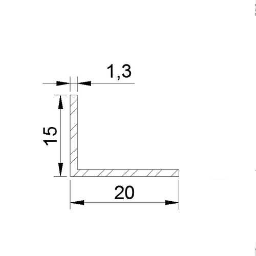 Cornière 20x15x1.3 mm