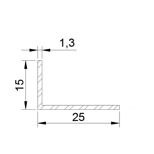 Cornière 25x15x1.3 mm