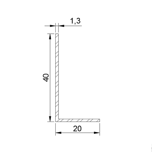 Cornière 40x20x1.3 mm