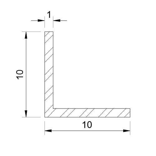 Cornière 10x10x1.0 mm