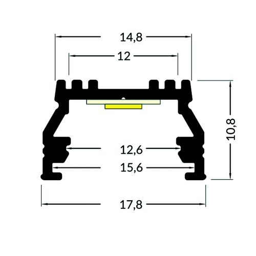 Profilé LED 15x11 mm