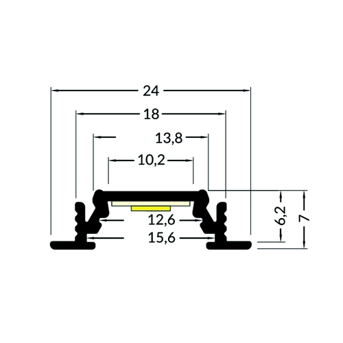 Profilé LED 24x7 mm