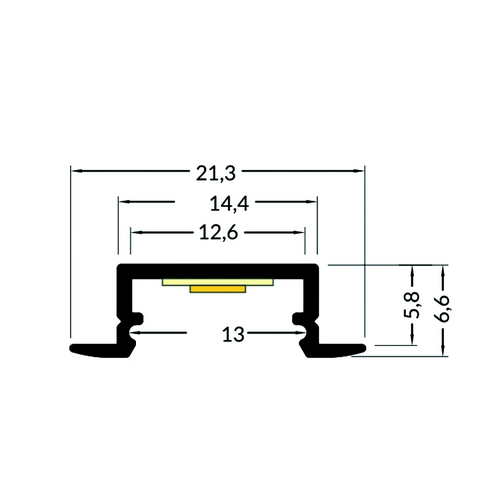 Profilé LED 21x7 mm