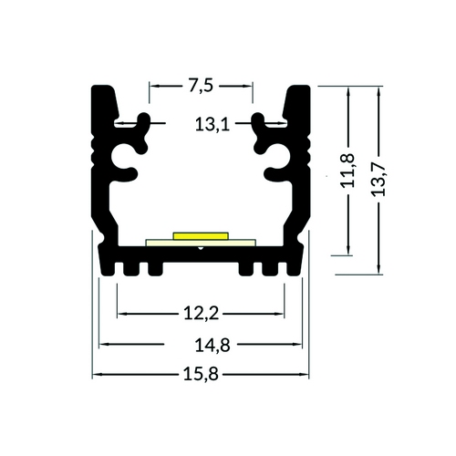 Profilé LED 16x14 mm