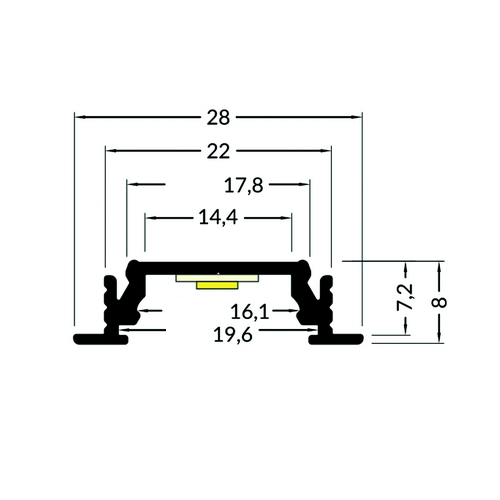 Profilé LED 28x8 mm