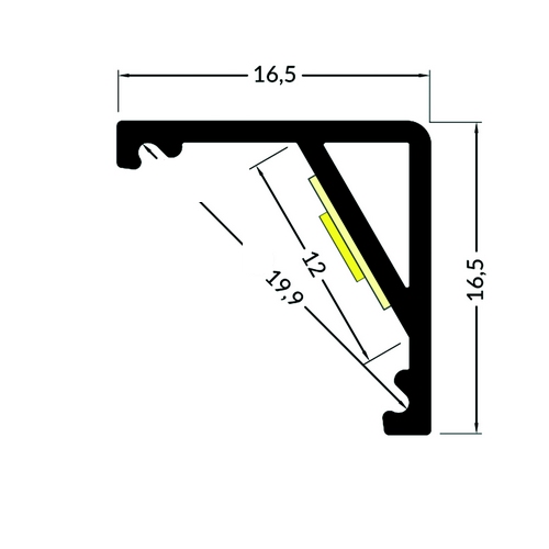 Profilé LED 17x17 mm